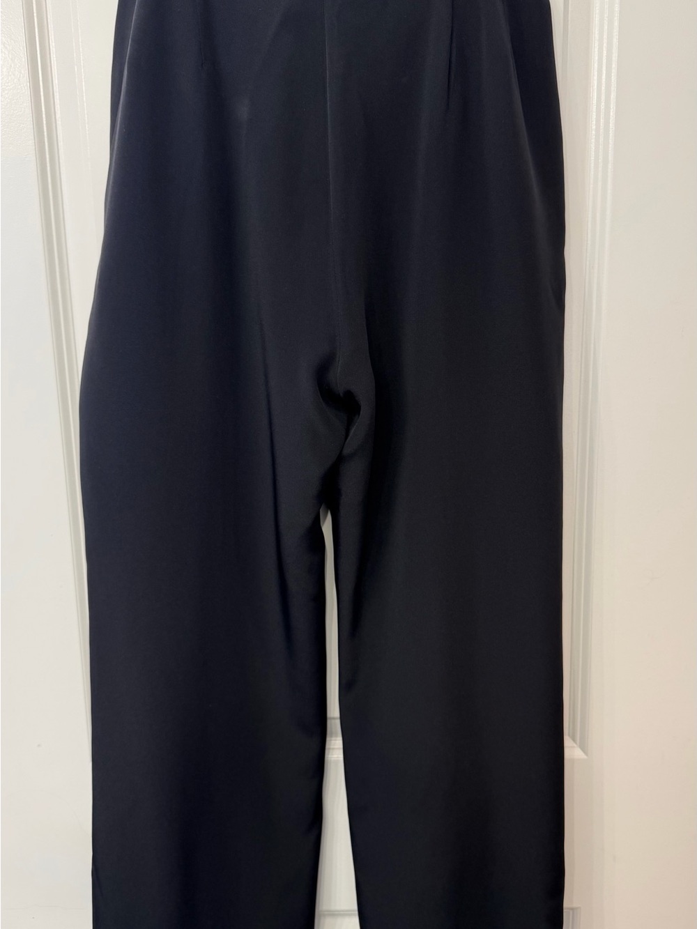 Tailored Silk Black Straight-Leg Women's Pants